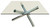 60" Clear and Silver Glass and Metal Cross Leg Base Square Dining Table