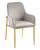 Set of Two Gray and Gold Velvet And Wood and Metal Dining Side Chairs