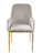 Set of Two Gray and Gold Velvet And Wood and Metal Dining Side Chairs