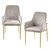 Set of Two Gray and Gold Velvet And Wood and Metal Dining Side Chairs