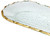 18" Clear and Gold Oval Crystal Serving Tray