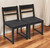 Set of Two Dark Gray Wood Ladder Back Dining Side Chairs