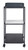 25" Black Steel and Faux Marble Glass Rolling Bar Cart