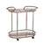31" Champagne Iron and Mirrored Glass Octagonal Rolling Bar Cart