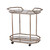31" Champagne Iron and Mirrored Glass Octagonal Rolling Bar Cart
