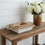 Set of Three Natural And White Solid Wood Centerpiece Bowl With Handles