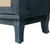60" Blue Wood And Rattan Distressed Sideboard with Four Doors