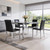 Set of Four Black and Silver Faux Leather and Metal Dining Side Chairs - Black, Silver