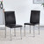 Set of Four Black and Silver Faux Leather and Metal Dining Side Chairs - Black, Silver