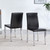 Set of Four Black and Silver Faux Leather and Metal Dining Side Chairs - Black, Silver