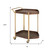 27" Walnut And Brass Wood and Steel Rolling Bar Cart