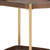27" Walnut And Brass Wood and Steel Rolling Bar Cart