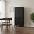 71" Black Stainless Steel Pantry Or Storage Closet With Arched Panel Doors