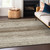 8' X 10' Brown And Beige Striped Washable Indoor Outdoor Area Rug