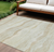 8' X 10' Beige Striped Washable Indoor Outdoor Area Rug