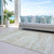 8' X 10' Beige Striped Washable Indoor Outdoor Area Rug - Beige