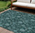 10' X 14' Teal Blue And Aqua Floral Washable Indoor Outdoor Area Rug - Teal Blue, Aqua
