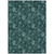 10' X 14' Teal Blue And Aqua Floral Washable Indoor Outdoor Area Rug - Teal Blue, Aqua