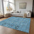 8' X 10' Sky Blue And Gray Oriental Washable Indoor Outdoor Area Rug