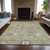 9' X 12' Artichoke Green And Beige Floral Washable Indoor Outdoor Area Rug - Artichoke Green, Beige
