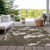 10' X 14' Brown Beige And Taupe Abstract Washable Indoor Outdoor Area Rug Transitional Style - Brown, Beige, Taupe Color