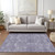 9' X 12' Purple And Ivory Geometric Washable Indoor Outdoor Area Rug Transitional Style - Purple, Ivory Color