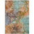 9' X 12' Copper Orange And Teal Blue Abstract Washable Indoor Outdoor Area Rug