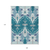 9' X 12' Teal Blue Navy Blue And Gray Ikat Washable Indoor Outdoor Area Rug
