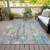 10' X 14' Teal Blue And Ivory Abstract Washable Indoor Outdoor Area Rug - Teal Blue, Ivory