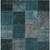 8' X 10' Teal Blue Aqua And Charcoal Patchwork Washable Indoor Outdoor Area Rug