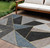 10' X 14' Blue Charcoal And Gray Geometric Washable Indoor Outdoor Area Rug
