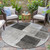 8' Ivory And Black Round Geometric Washable Indoor Outdoor Area Rug - 880016520323