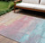 9' X 12' Salmon And Beige Abstract Washable Indoor Outdoor Area Rug