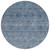 8' Blue And Ivory Round Floral Washable Indoor Outdoor Area Rug