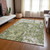 8' X 10' Olive Green And Ivory Abstract Washable Indoor Outdoor Area Rug - 880016808278
