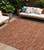 10' X 14' Terra Cotta Geometric Washable Non Skid Indoor Outdoor Area Rug