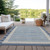 10' X 14' Navy Blue And Denim Blue Striped Washable Indoor Outdoor Area Rug