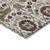 8' Ivory Red And Green Round Floral Washable Indoor Outdoor Area Rug