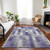 9' X 12' Purple Lavender And Gray Geometric Washable Indoor Outdoor Area Rug