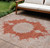 8' X 10' Rust And Beige Oriental Washable Indoor Outdoor Area Rug
