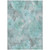 9' X 12' Teal Blue And Gray Floral Washable Indoor Outdoor Area Rug - Teal Blue, Gray