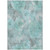 9' X 12' Teal Blue And Gray Floral Washable Indoor Outdoor Area Rug - Teal Blue, Gray