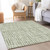 10' X 14' Green And Ivory Striped Washable Indoor Outdoor Area Rug - 608219027100
