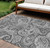 8' X 10' Gray Charcoal And Ivory Paisley Washable Indoor Outdoor Area Rug