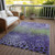 9' X 12' Purple Green And Black Abstract Washable Indoor Outdoor Area Rug