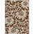 8' X 10' Brown and Ivory Floral Washable Non Skid Indoor Outdoor Area Rug