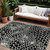 10' X 14' Black And Ivory Geometric Washable Indoor Outdoor Area Rug Transitional Style - Black, Ivory Color