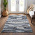 9' X 12' Gray And Silver Abstract Washable Indoor Outdoor Area Rug Transitional Style - Gray, Silver Color
