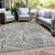 9' X 12' Gray And Ivory Geometric Washable Indoor Outdoor Area Rug - 608219292409