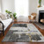 10' X 14' Gray And Tan Abstract Washable Indoor Outdoor Area Rug